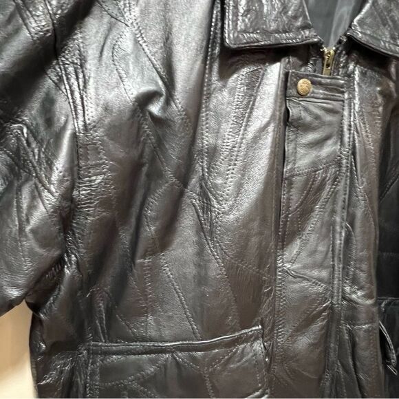 VTG 90’s Patchwork Leather Embroidered United States Air Force Eagle Jacket XL - Picture 6 of 13